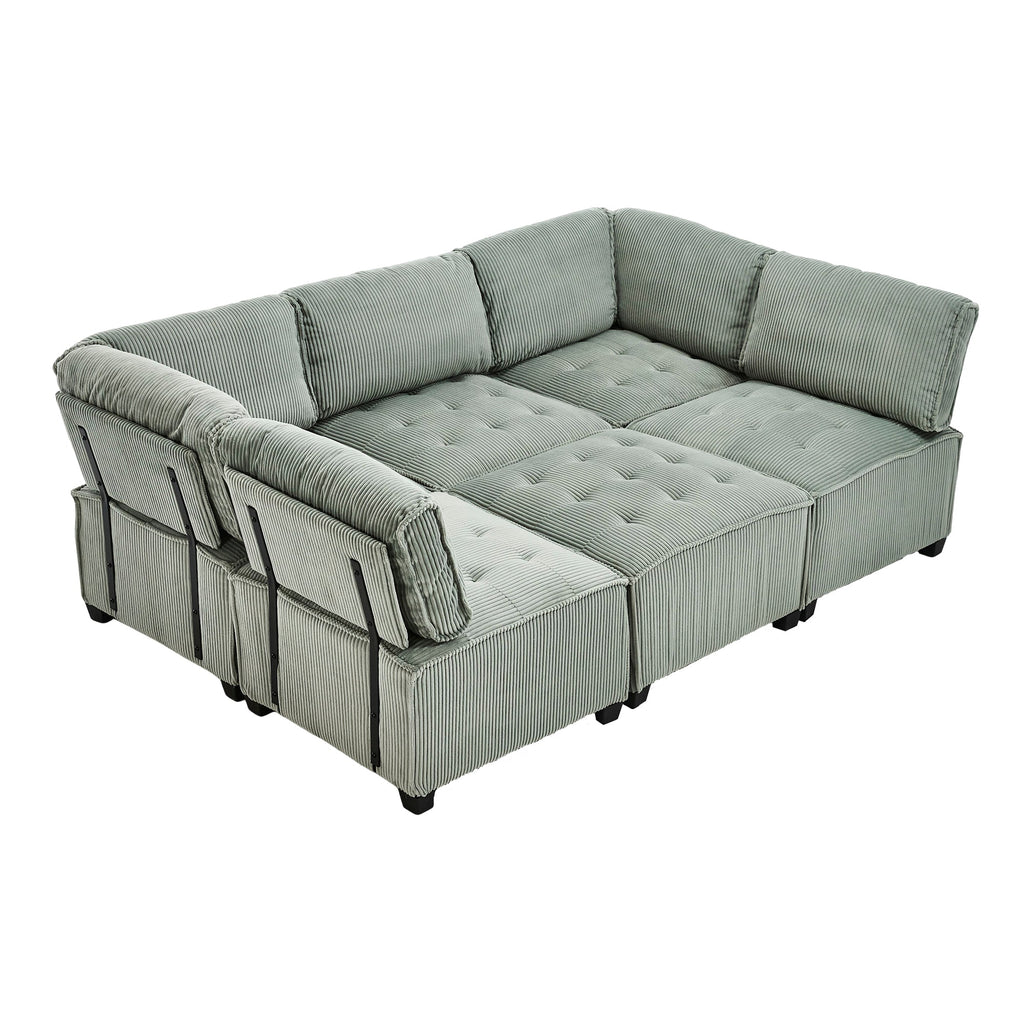 UNITED WE WIN Modular Sectional Sofa U Shaped Modular Couch with Reversible Chaise Modular Sofa Sectional Couch,6- Seat Convertible Sofa,Fit for Living Room