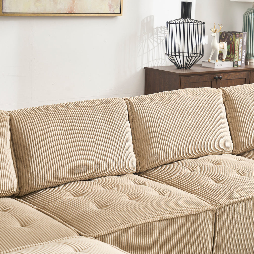 UNITED WE WIN Modular Sectional Sofa U Shaped Modular Couch with Reversible Chaise Modular Sofa Sectional Couch,6- Seat Convertible Sofa,Fit for Living Room