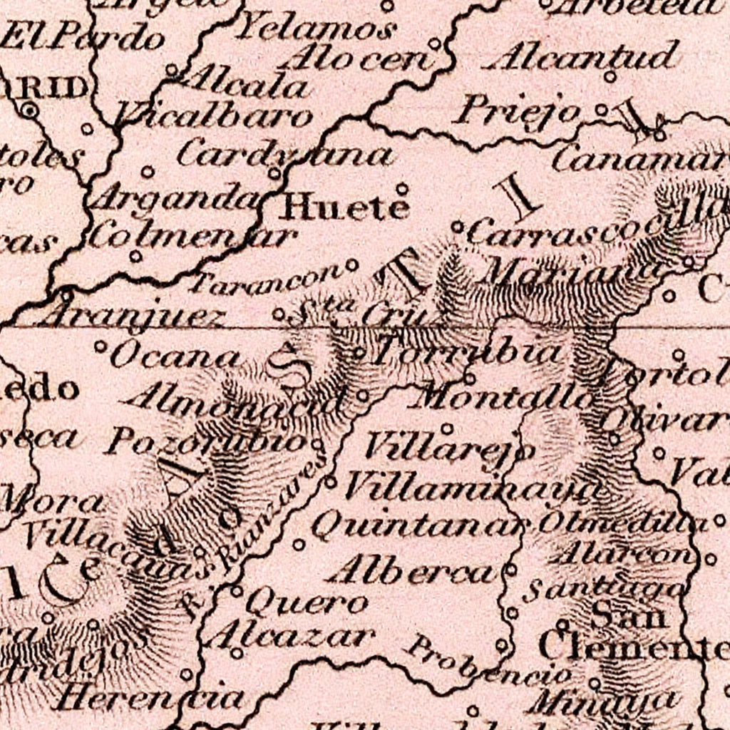 Vintage Map of Spain & Portugal 1832