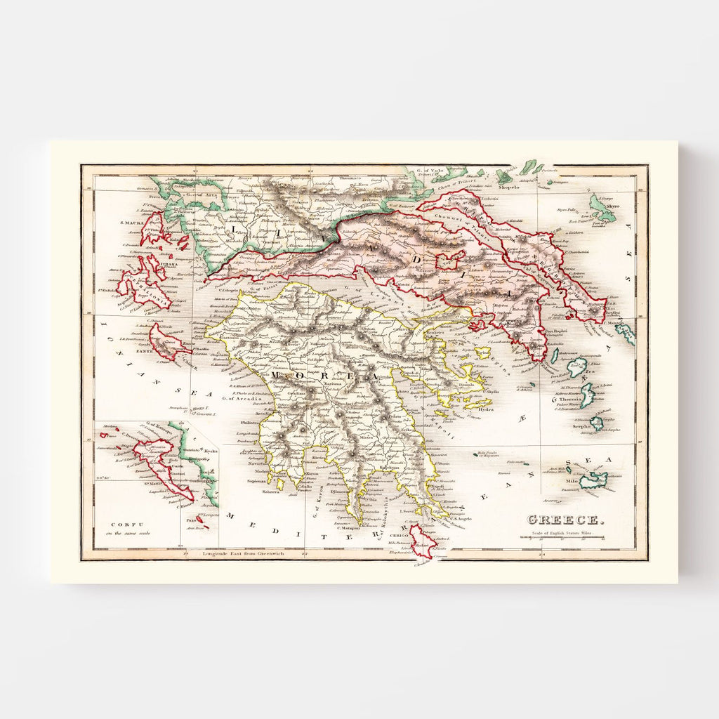 Vintage Map of Greece 1832