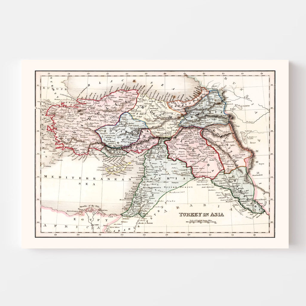 Vintage Map of Turkey in Asia 1832
