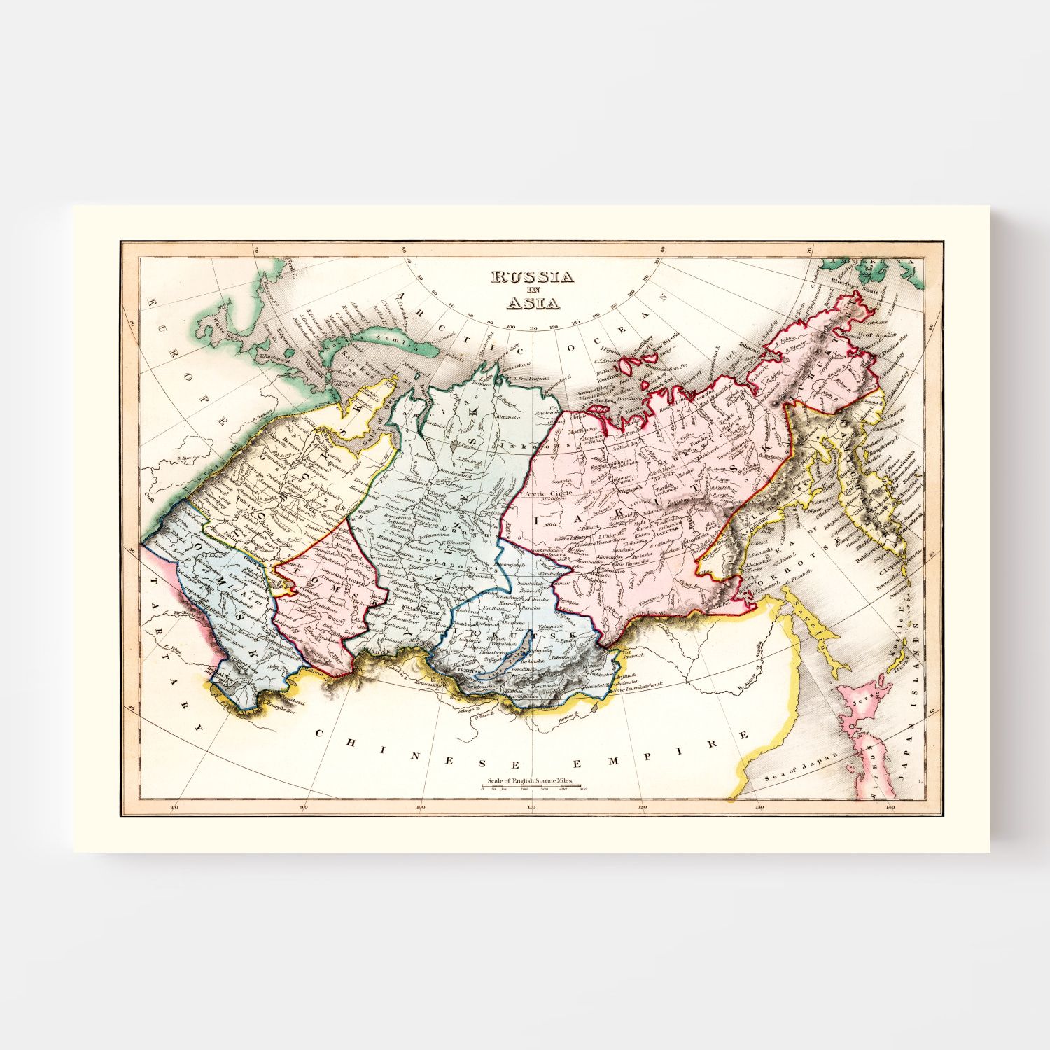 Vintage Map of Russia in Asia 1832