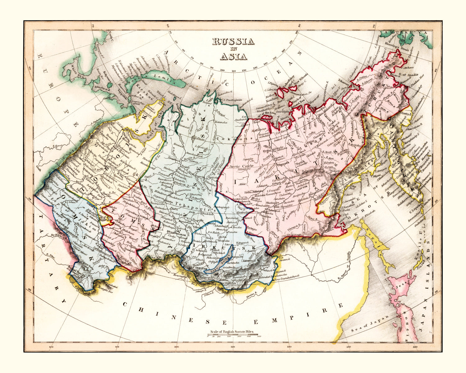 Vintage Map of Russia in Asia 1832