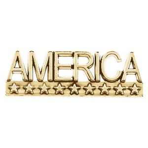 14K Yellow Gold America Lapel Pin