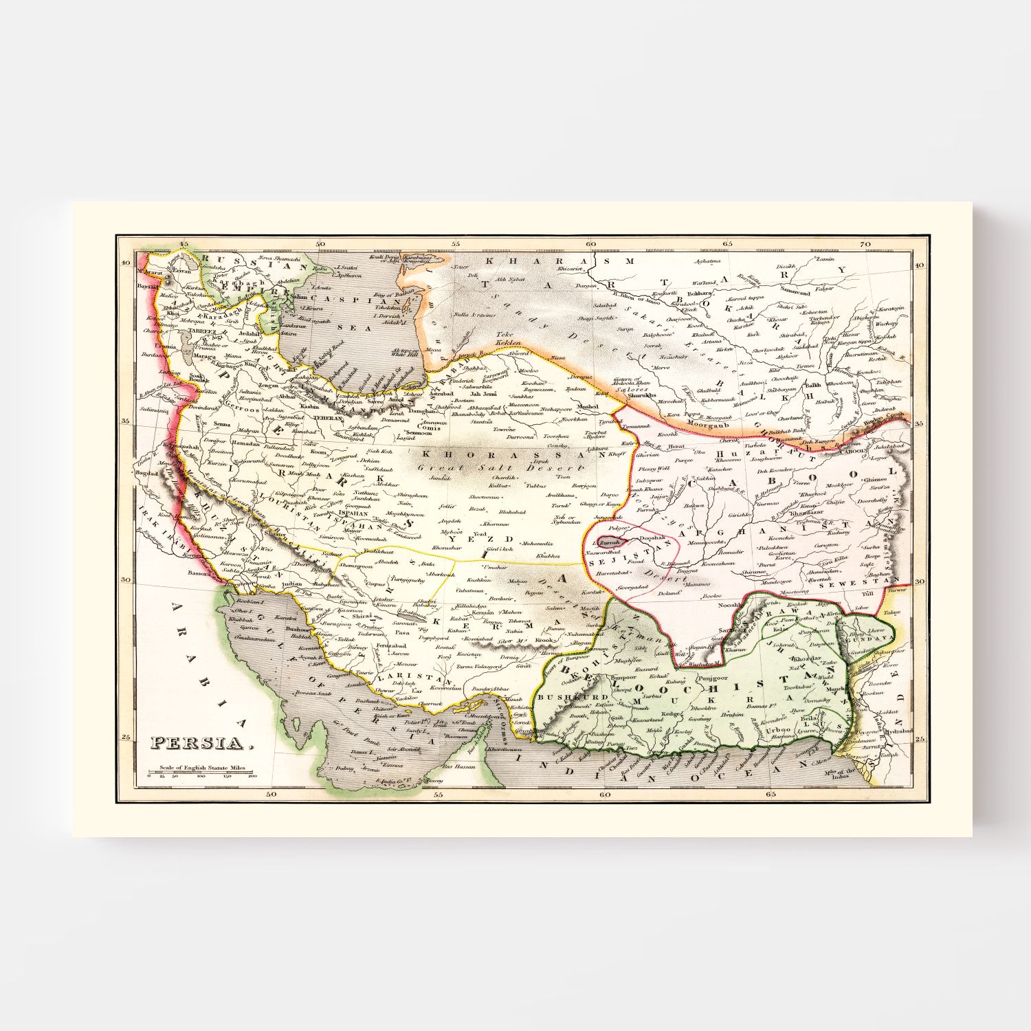 Vintage Map of Persia 1832