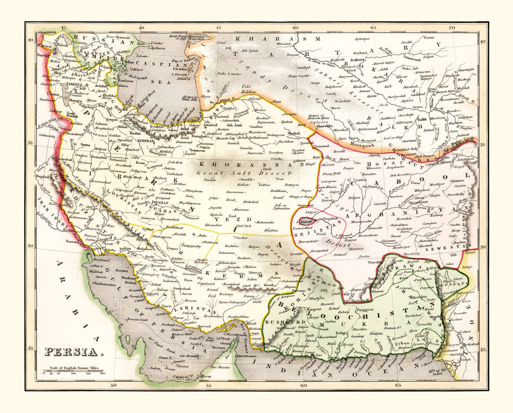 Vintage Map of Persia 1832