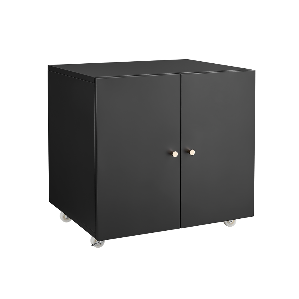 Home Office Printer Stand with Wheels, Printer Tables with File door  Mobile Lateral Filing Cabinet with Open Storage Shelf for Letter/Legal/A4 Size Files,