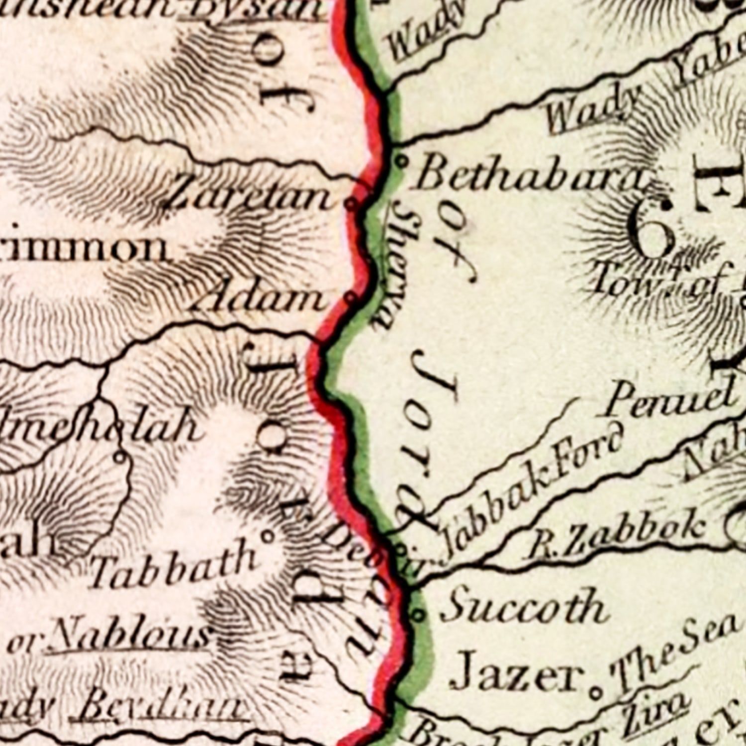 Vintage Map of Palestine 1832