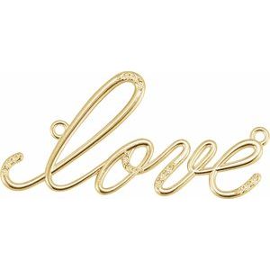 18K Yellow Gold Accented "Love" Necklace Center