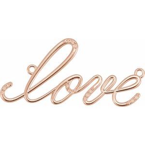 10K Rose Gold Accented "Love" Necklace Center