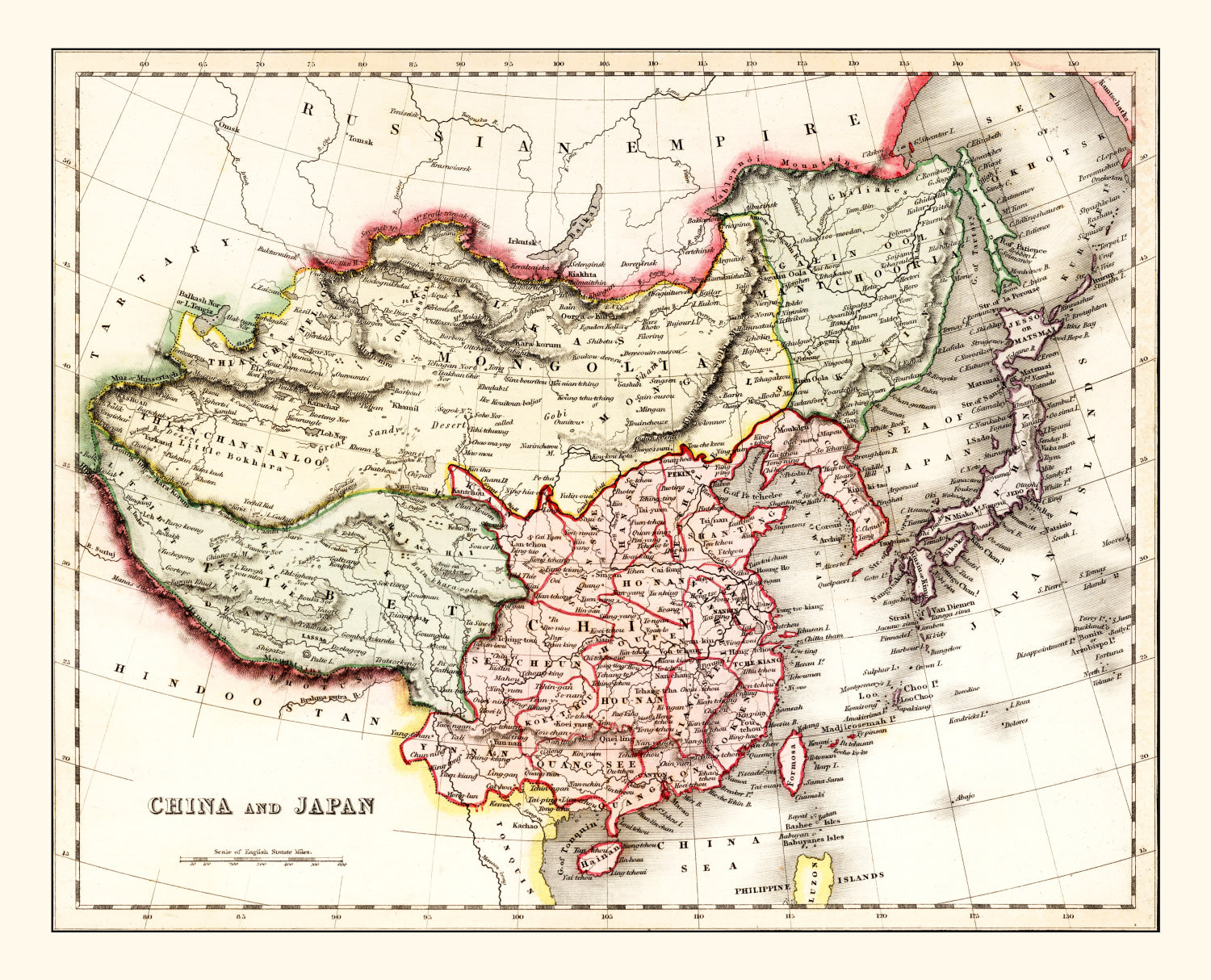 Vintage Map of China & Japan 1832