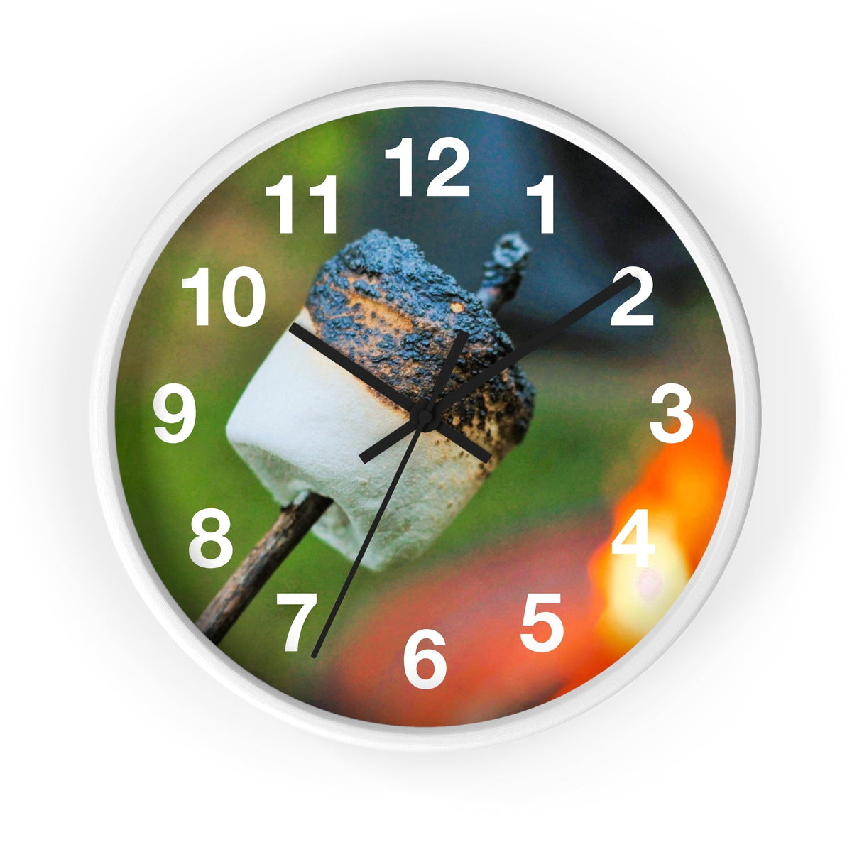 Roasted Marshmallow on a Stick Smores Wall Clock