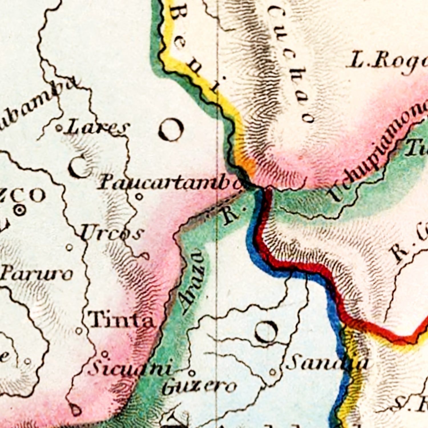 Vintage Map of Peru & Bolivia 1832