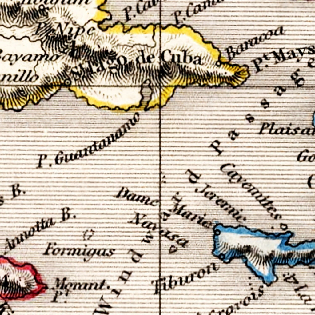 Vintage Map of West Indies 1832