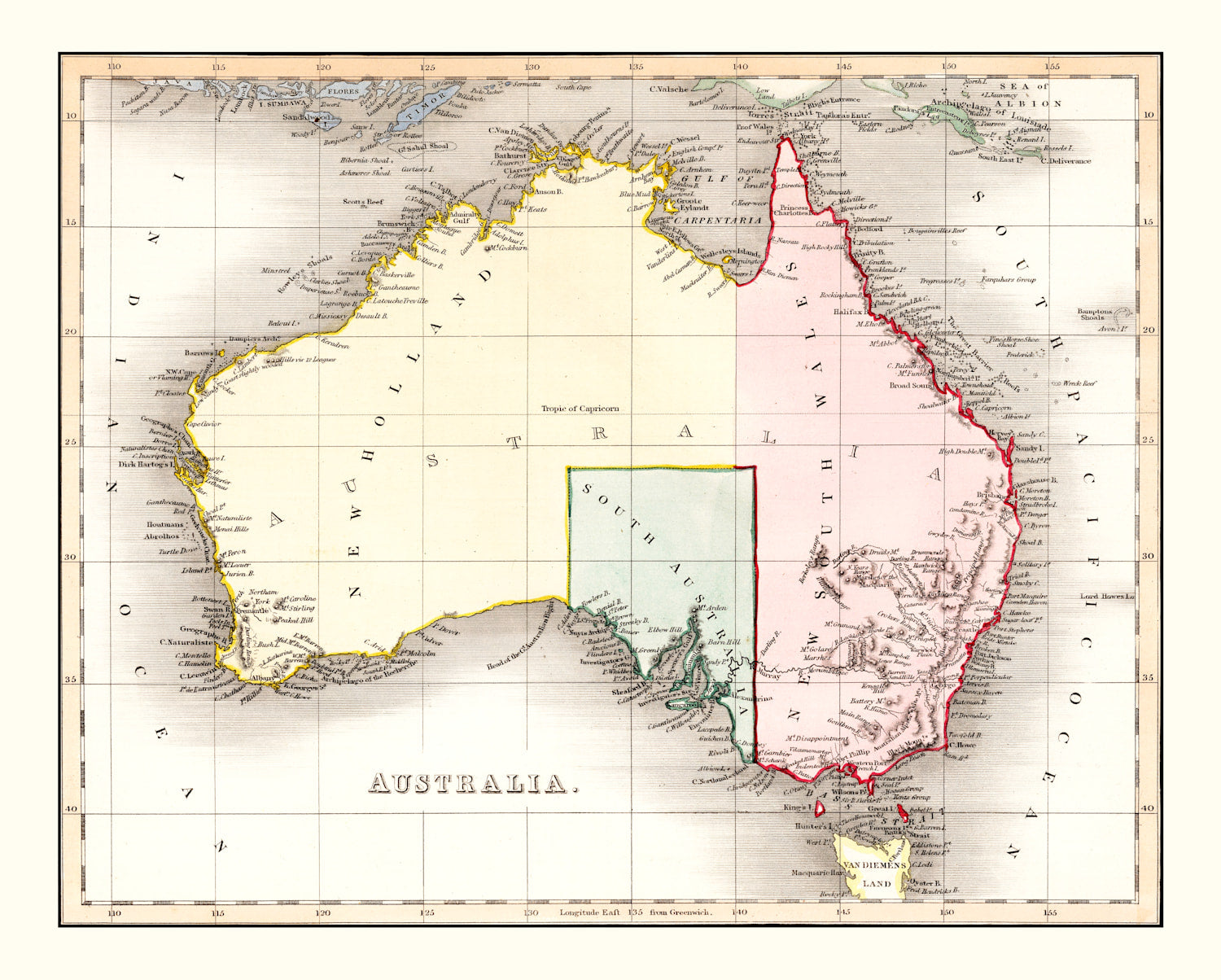 Vintage Map of Australia 1832