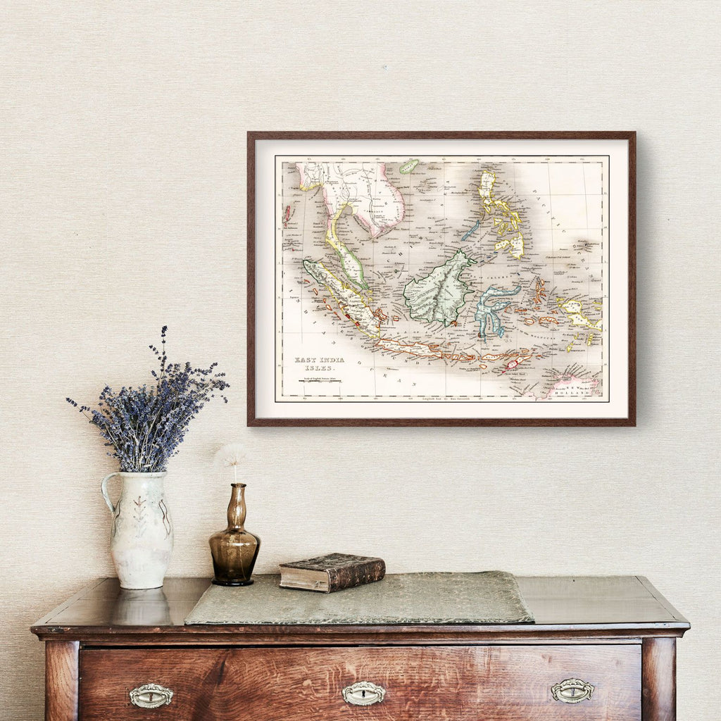 Vintage Map of Indonesia, Malaysia & Philippines 1832