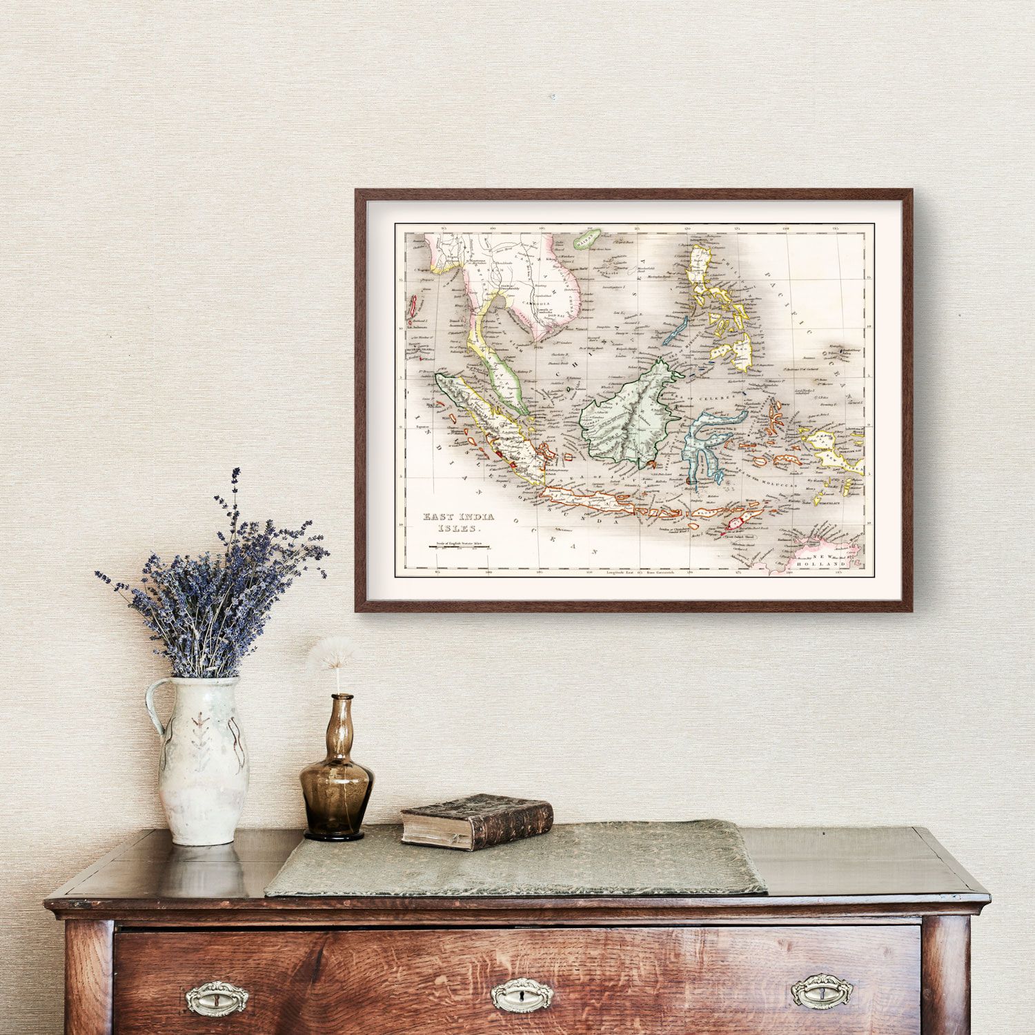 Vintage Map of Indonesia, Malaysia & Philippines 1832
