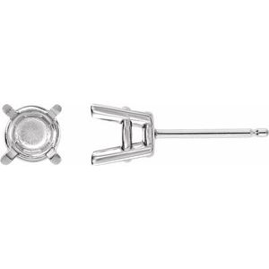 Palladium 3.5 mm Round 4-Prong Earring Mounting