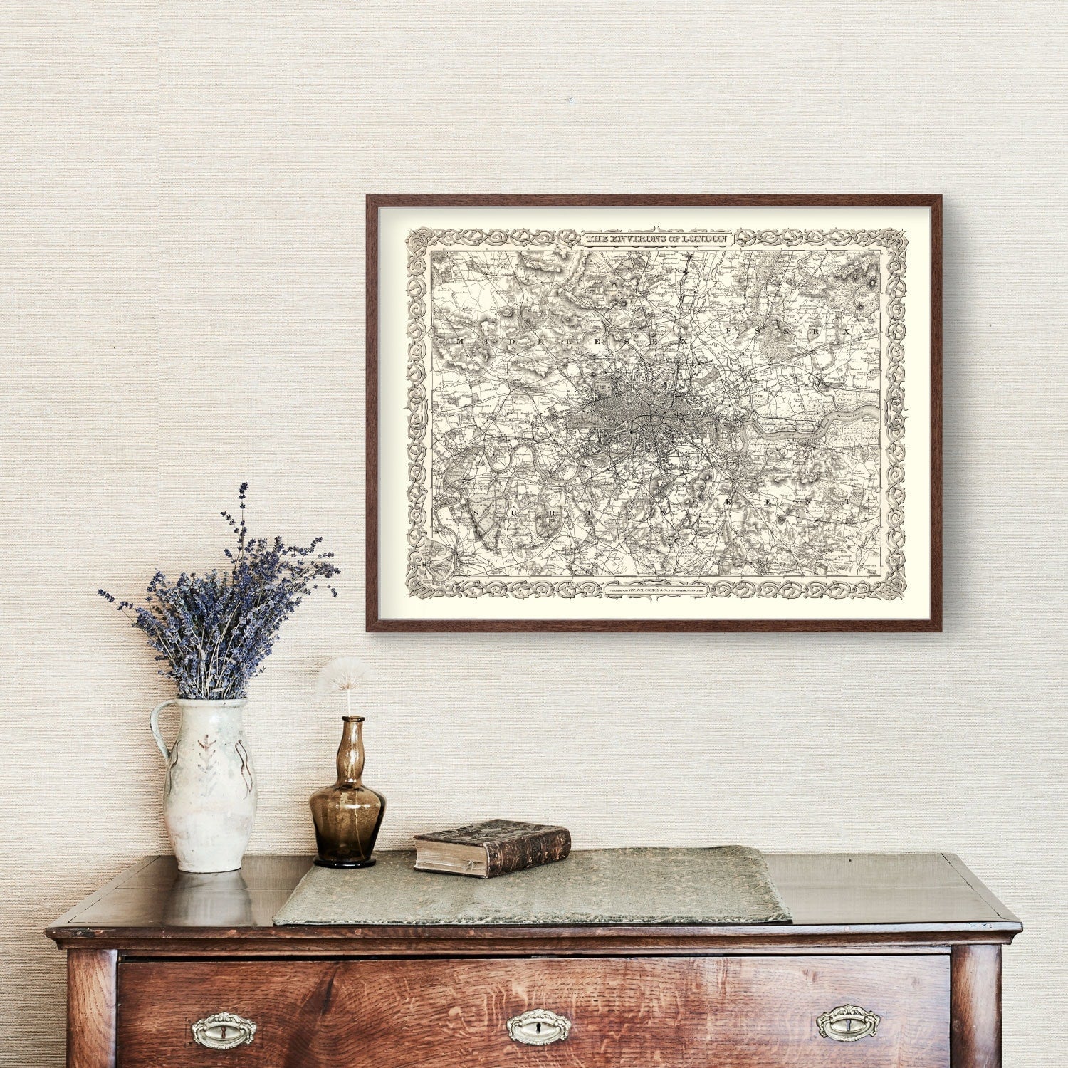 Vintage Map of London, England 1886
