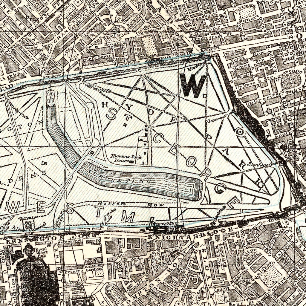 Vintage Map of London, England 1893