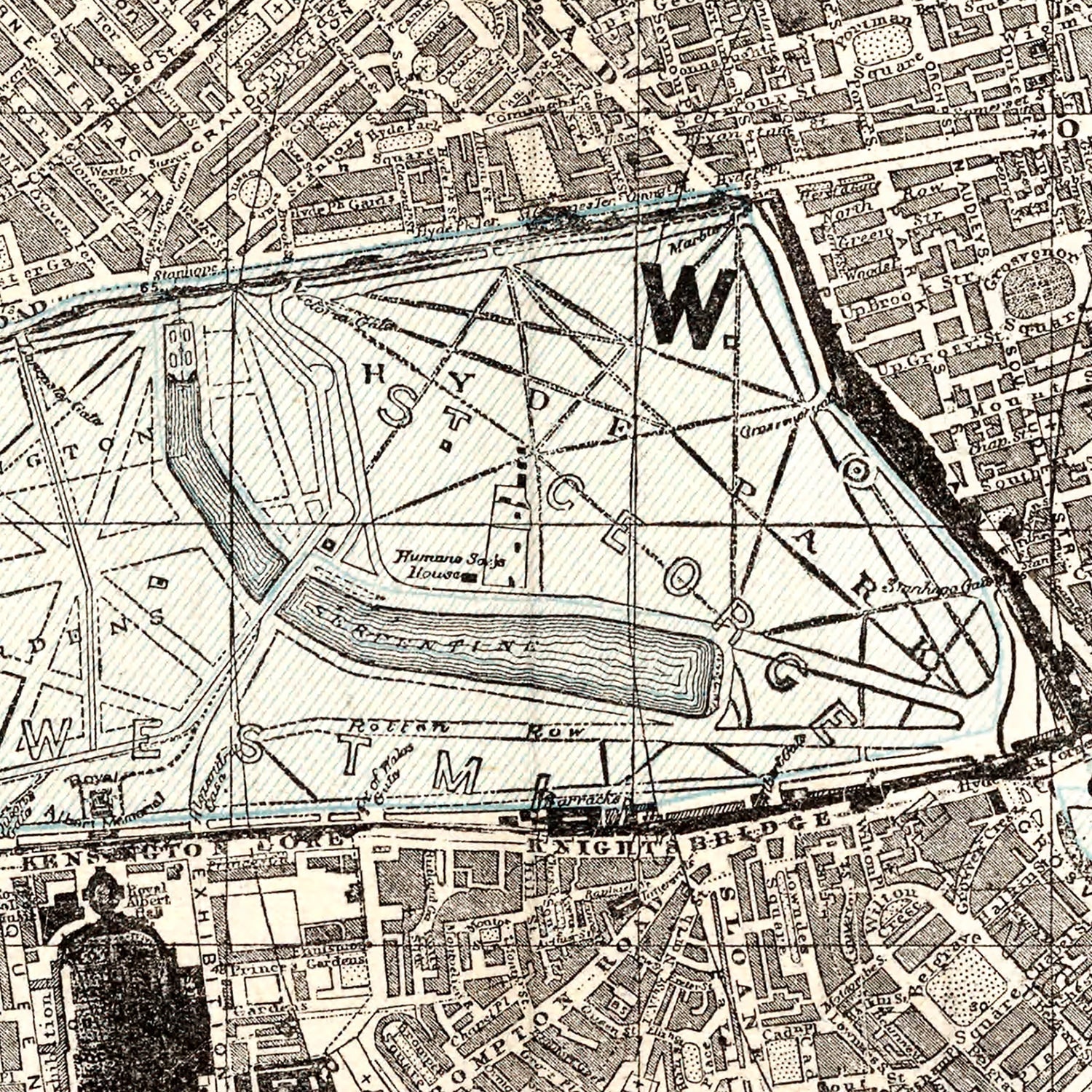 Vintage Map of London, England 1893
