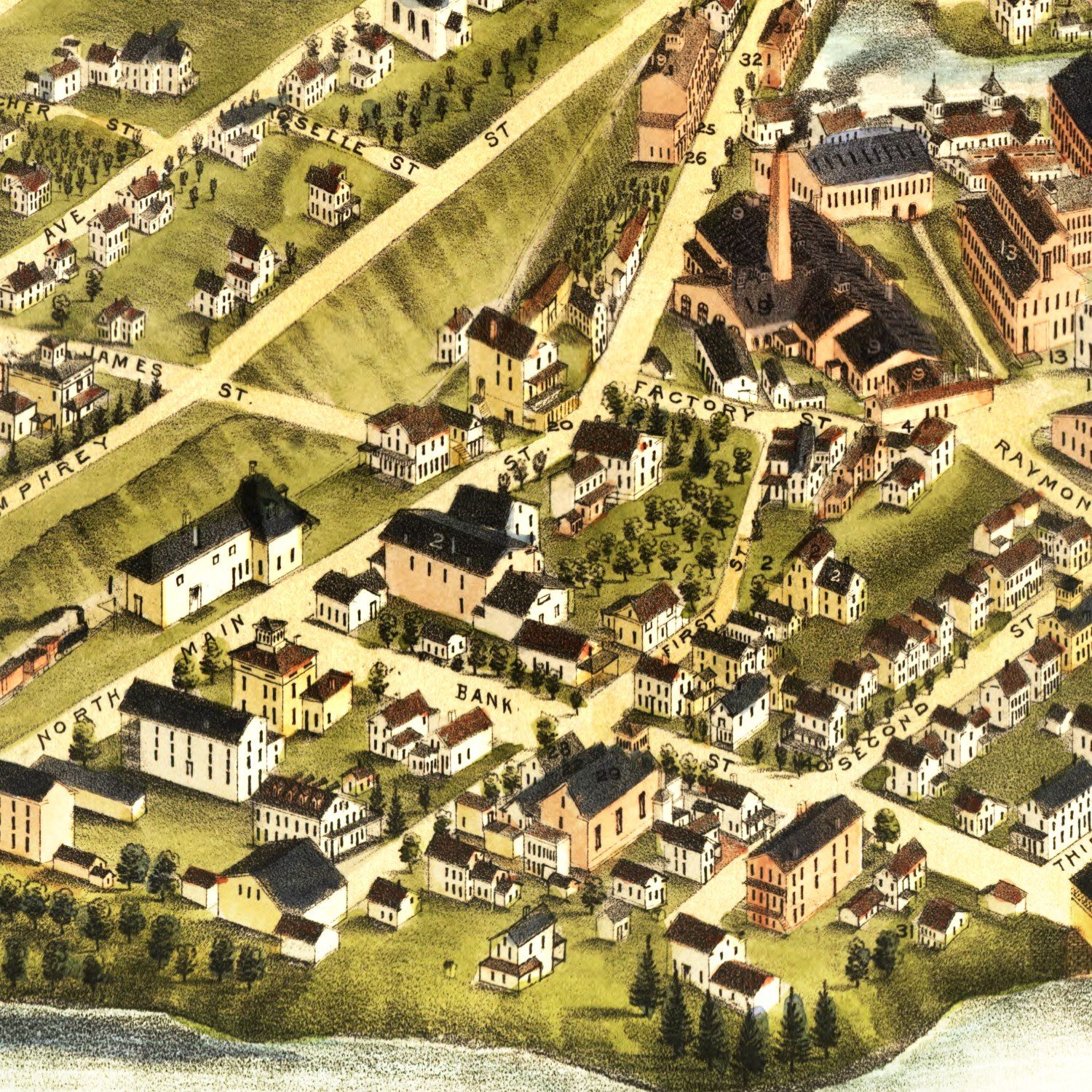 Vintage Map of Seymour, Connecticut 1879