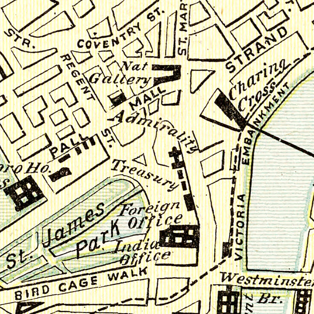 Vintage Map of London, England 1901