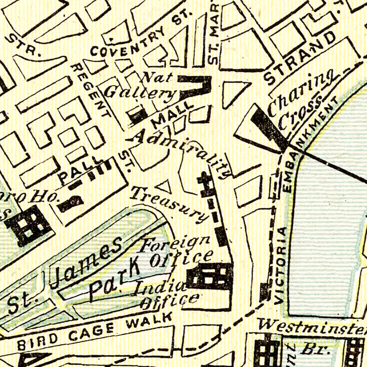 Vintage Map of London, England 1901