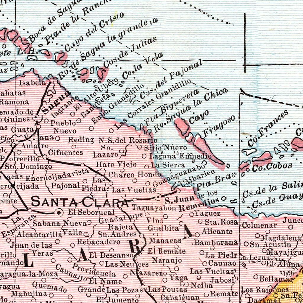Vintage Map of Cuba 1901