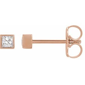 14K Rose Gold 1/2 CTW Natural Diamond Bezel-Set Earrings