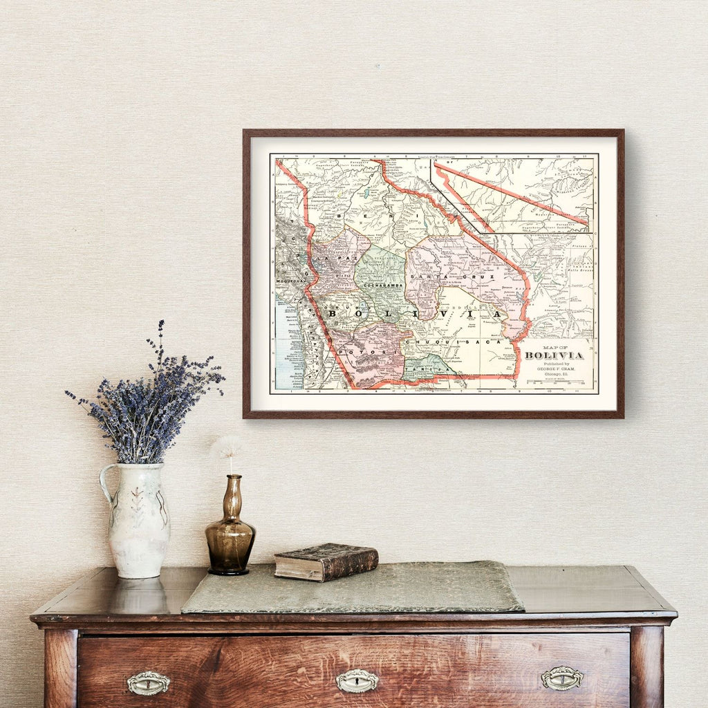 Vintage Map of Bolivia 1901