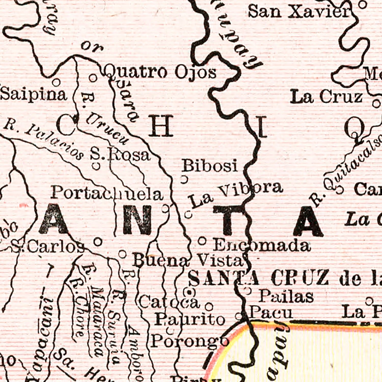 Vintage Map of Bolivia 1901