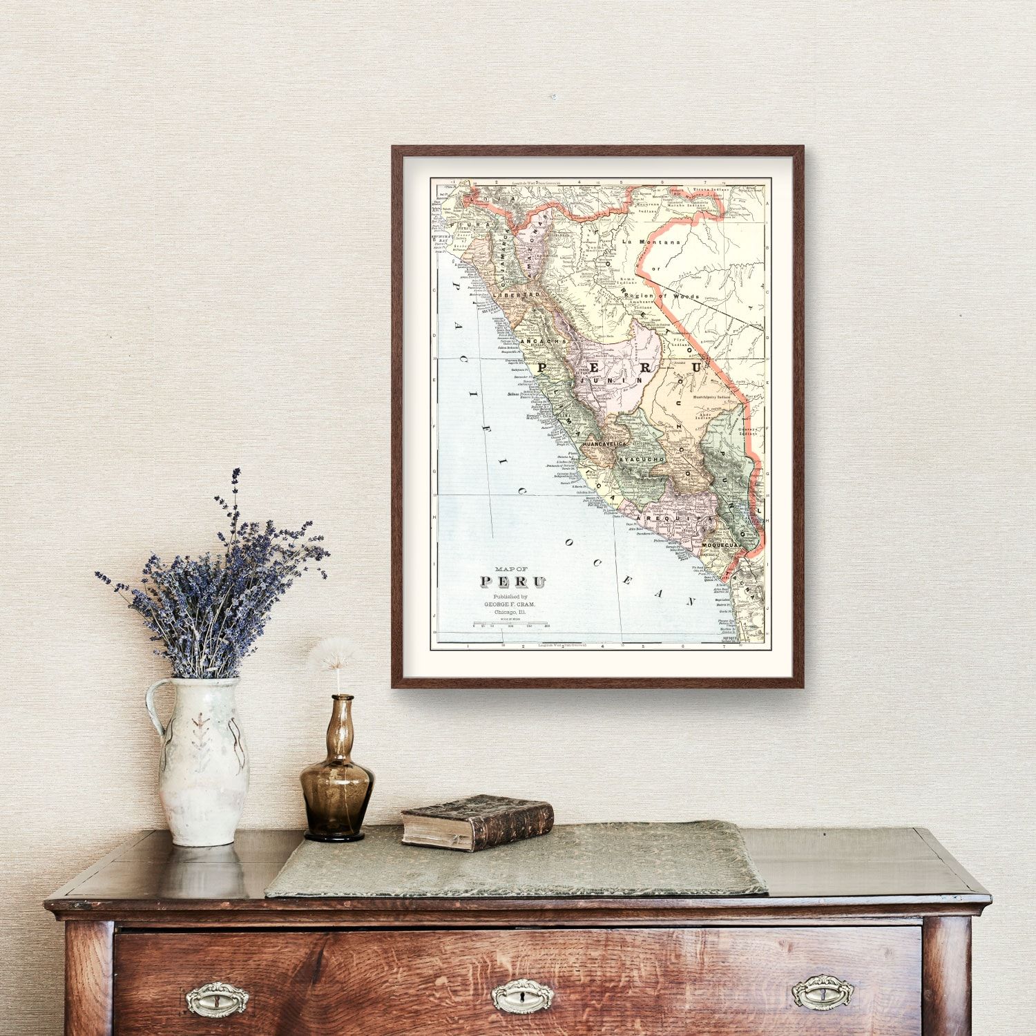 Vintage Map of Peru 1901