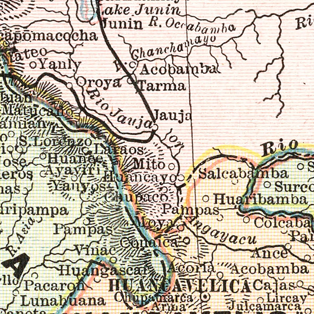 Vintage Map of Peru 1901