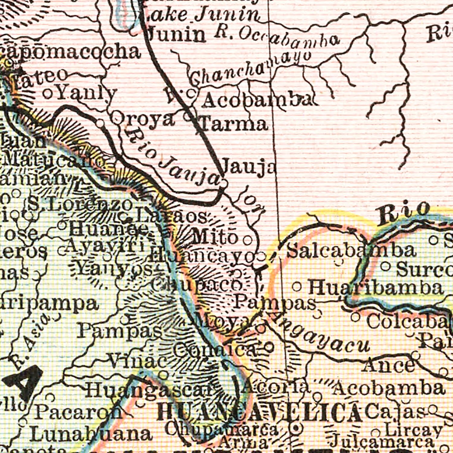 Vintage Map of Peru 1901