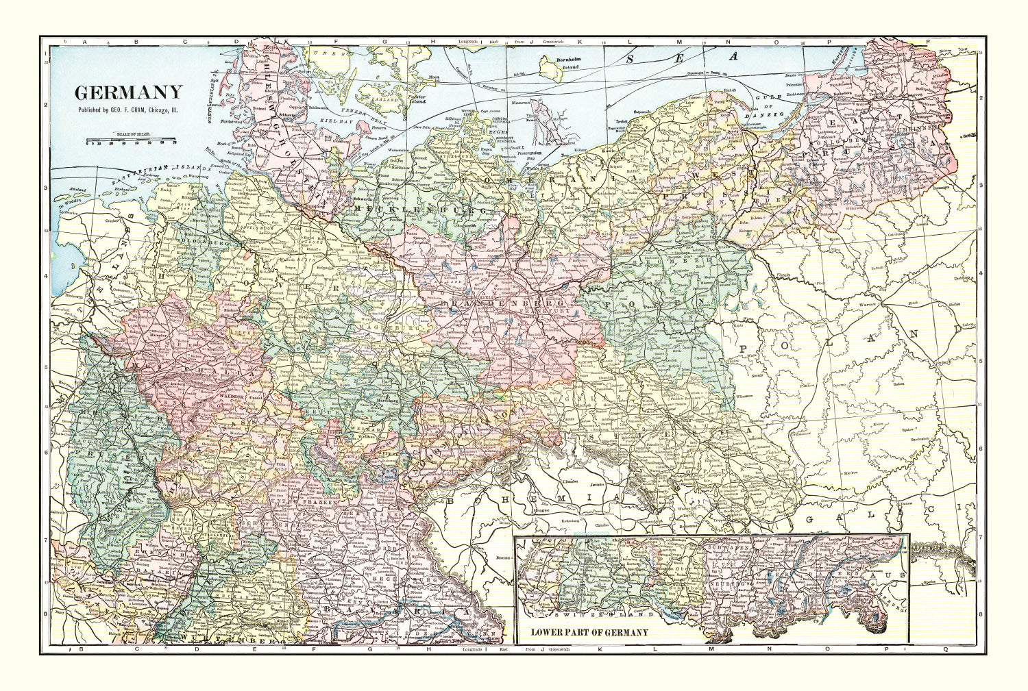 Vintage Map of Germany 1901