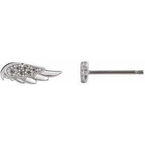 Platinum Accented Angel Wing Earring Mounting