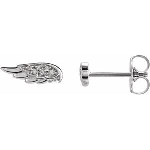 Platinum .03 CTW Natural Diamond Angel Wing Earrings