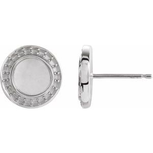 Sterling Silver 6 mm Round Halo-Style Earring Mounting