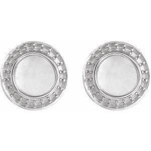 Platinum 6 mm Round Halo-Style Earring Mounting – image 2