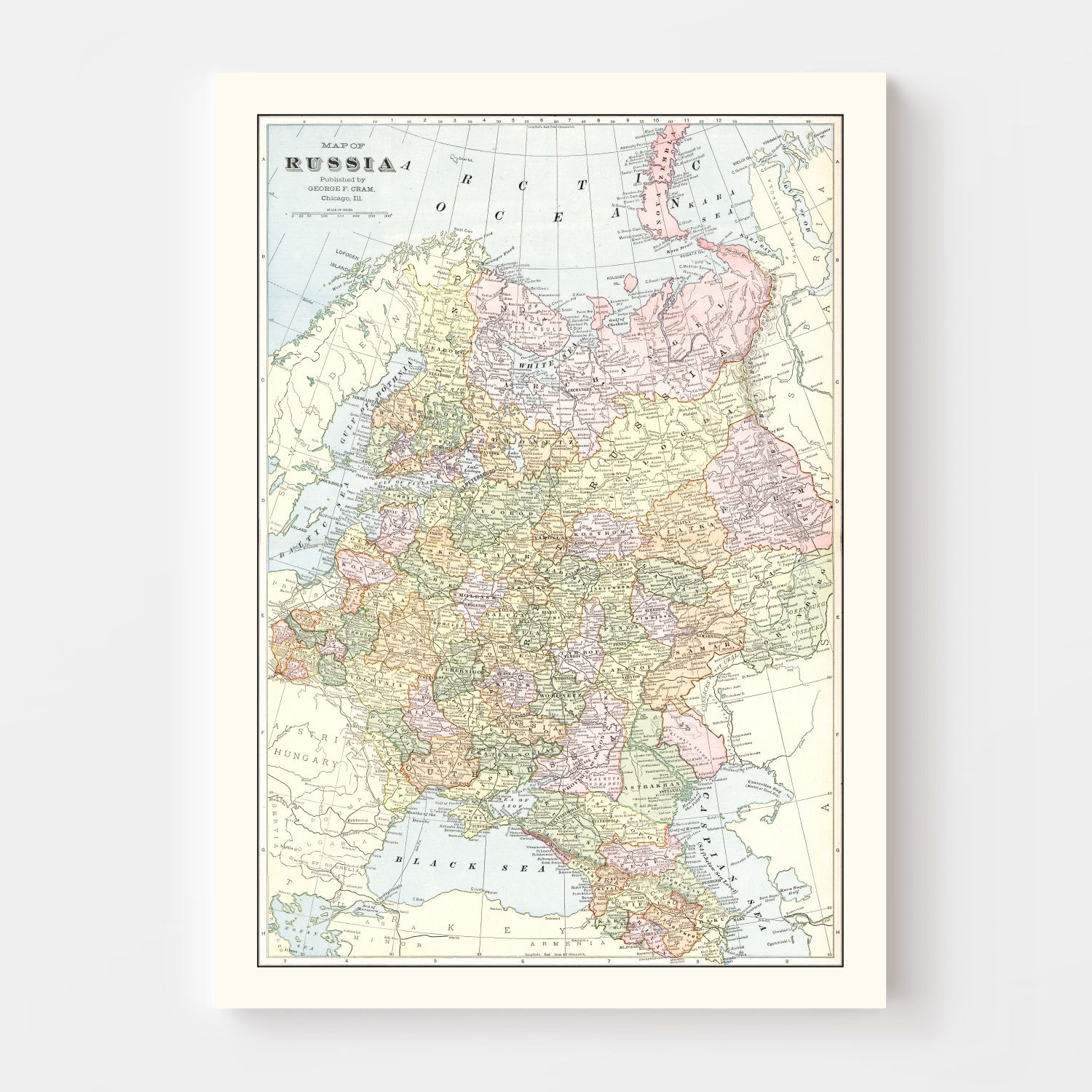 Vintage Map of Russia 1901