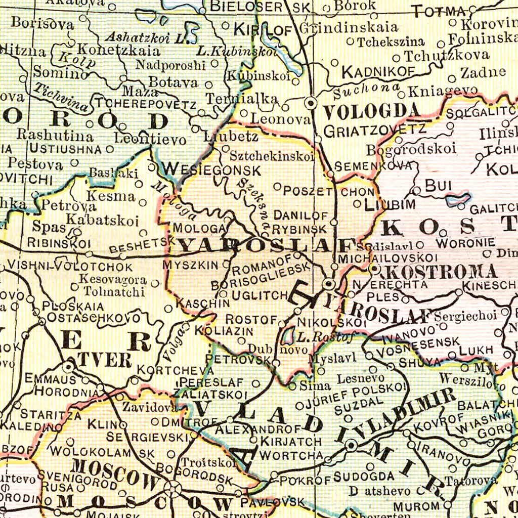 Vintage Map of Russia 1901