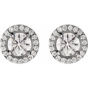 14K White Gold 1 9/10 CTW Natural Diamond Halo-Style Earrings – image 2