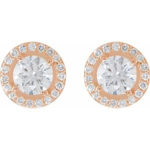 14K Rose Gold 1 5/8 CTW Lab-Grown Diamond Halo-Style Earrings – image 2
