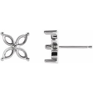 Sterling Silver 5x3 mm Marquise Earring Mounting