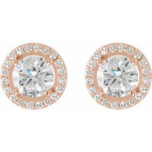 14K Rose Gold 2 1/3 CTW Natural Diamond Halo-Style Earrings – image 2