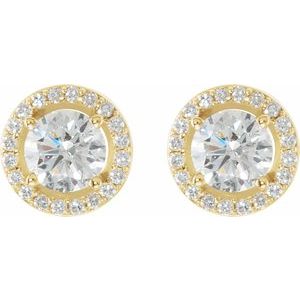 14K Yellow Gold 2 1/3 CTW Lab-Grown Diamond Halo-Style Earrings – image 2