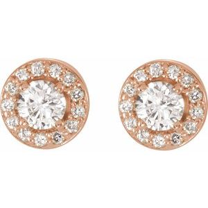 14K Rose Gold 5/8 CTW Natural Diamond Halo-Style Earrings – image 2