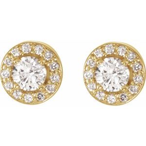 14K Yellow Gold 7/8 CTW Natural Diamond Halo-Style Earrings – image 2