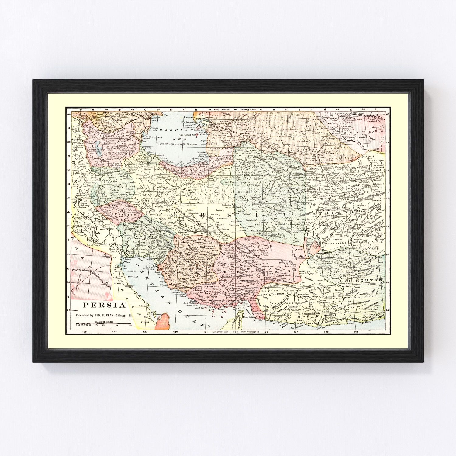 Vintage Map of Persia 1901